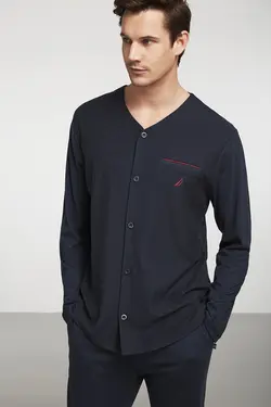 لباس راحتی بافتنی جاکاردار سرمه ای برند Nautica کد 1647341713