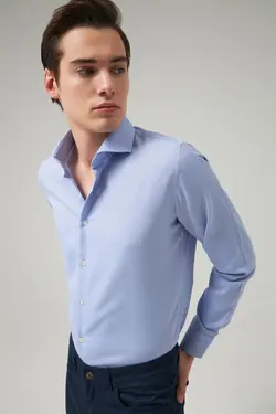 پیراهن مردانه اسلیم فیت رنگ آبی برند D'S Damat کد 1647446227