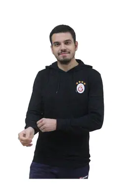 سوییشرت لباس فرم کلاهدار مشکی آرم دار برند Galatasaray کد 1647410347