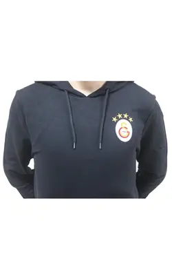 سوییشرت لباس فرم کلاهدار مشکی آرم دار برند Galatasaray کد 1647410347