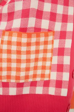 بافتنی طرح‎دار شطرنجی یقه هفت سرخابی برند TRENDYOL MODEST کد 1647399324