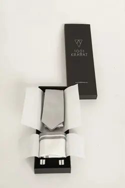 کراوات ست مردانه دکمه‎دار کادو آستین جیبدار ابریشم برند 1001 Kravat کد 1647397811