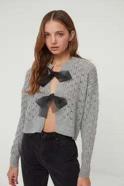 بافتنی طوسی برند TRENDYOLMİLLA کد 1647399187