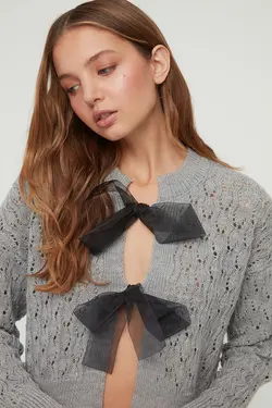 بافتنی طوسی برند TRENDYOLMİLLA کد 1647399187