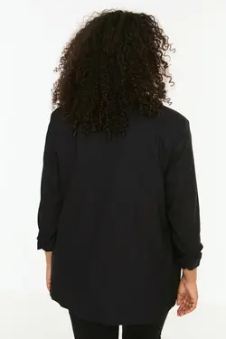 کت بافته شده طرح‎دار چیندار آستین مشکی برند Trendyol Curve کد 1647399129