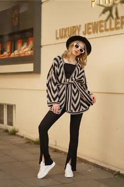 بافتنی کیمونو طرح‎دار برند RASHE PRİVE کد 1647398959