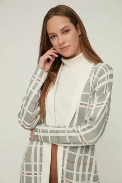 بافتنی بلند طوسی برند TRENDYOL MODEST کد 1647398887