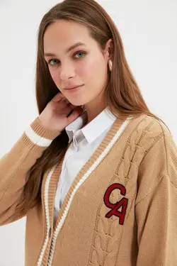 بافتنی یقه هفت قهوه ای برند TRENDYOL MODEST کد 1647398839