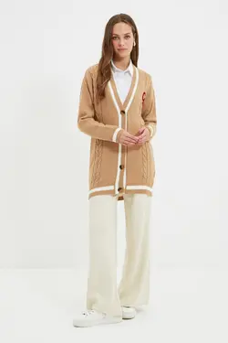 بافتنی یقه هفت قهوه ای برند TRENDYOL MODEST کد 1647398839