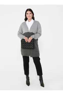 بافتنی دو رنگ سایز بزرگ خاکستری آنتراسیت طوسی برند Alia کد 1647387786