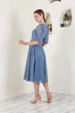 لباس مجلسی کلوش کمربند‎دار برند Livanomi کد 1647382870