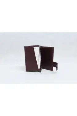 کیف پول جا کارتی زیپدار اتوماتیک چرم اصل 9x زرشکی سانتی متر برند Famn کد 1647349212