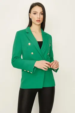 کت دکمه‎دار زنانه طلایی سبز برند Select Moda کد 1647525612