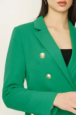 کت دکمه‎دار زنانه طلایی سبز برند Select Moda کد 1647525612