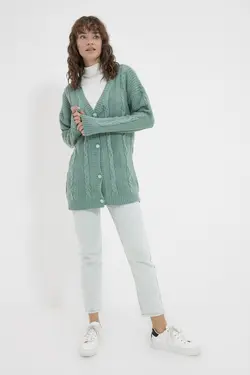 بافتنی یقه هفت نعنایی رنگ برند TRENDYOL MODEST کد 1647525428