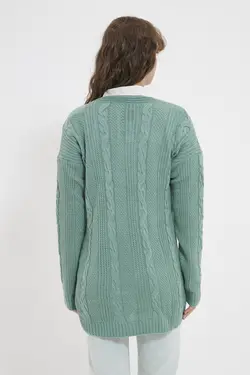 بافتنی یقه هفت نعنایی رنگ برند TRENDYOL MODEST کد 1647525428
