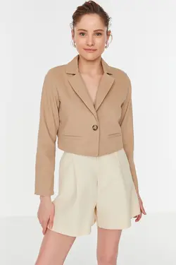 کت قهوه ای سموری برند TRENDYOLMİLLA کد 1647525381