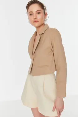 کت قهوه ای سموری برند TRENDYOLMİLLA کد 1647525381