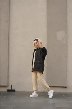 کت گشاد آستین بالنی مشکی برند lurex moda کد 1647525128