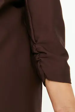 کت بافته شده طرح‎دار چیندار آستین قهوه‎ای برند Trendyol Curve کد 1647525069