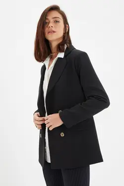 کت دکمه‎دار مشکی برند TRENDYOLMİLLA کد 1647524887