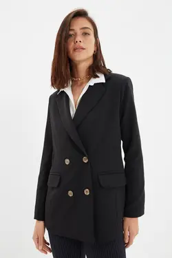 کت دکمه‎دار مشکی برند TRENDYOLMİLLA کد 1647524887