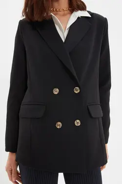 کت دکمه‎دار مشکی برند TRENDYOLMİLLA کد 1647524887