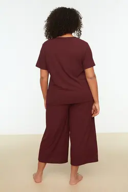 لباس راحتی بافتنی زرشکی برند Trendyol Curve کد 1647522787