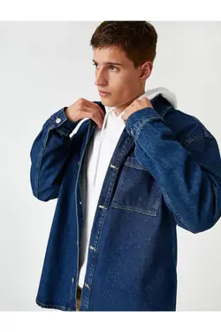 کت پیراهن جین پنبه ای برند Koton کد 1647511279