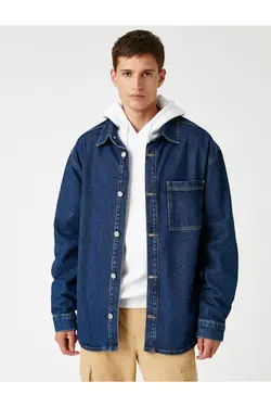 کت پیراهن جین پنبه ای برند Koton کد 1647511279