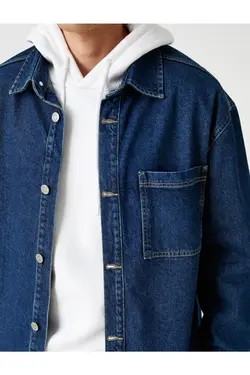 کت پیراهن جین پنبه ای برند Koton کد 1647511279