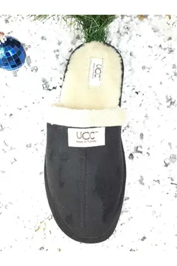 دمپایی روفرشی پشمالو مشکی برند UCC کد 1647637029