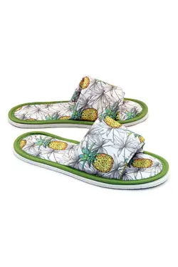 دمپایی لژدار نرم جلو طرح‎دار روشن آناناس سفید برند Chochili کد 1647629168