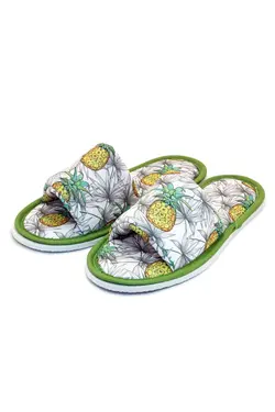 دمپایی لژدار نرم جلو طرح‎دار روشن آناناس سفید برند Chochili کد 1647629168