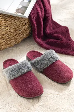 دمپایی روفرشی 38زرشکی زنانه نمدی برند English Home کد 1647628868