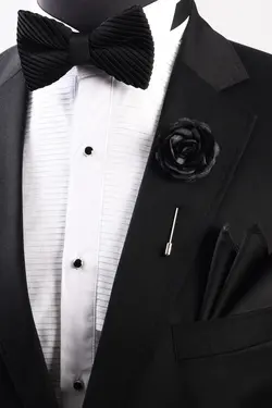 پاپیون ست دستمال طرح‎دار مشکی &amp; برند Esgue کد 1647625928
