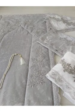 ست سجاده عروس فرانسوی مخملی 5تکه توری برند Lamazihome کد 1647605831