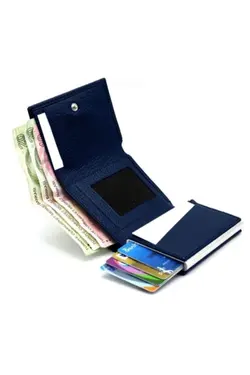 کیف پول جا کارتی مردانه سرمه ای برند Walle's Polo کد 1647571511