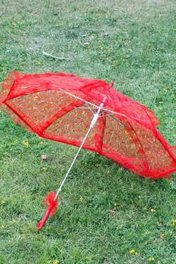 چتر عروس توری قرمز برند Bilgiçler کد 1647572422