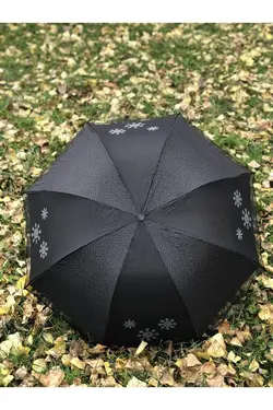 چتر دانه برف زنانه طرح‎دار خال خالی مشکی برند eleven market کد 1647573128