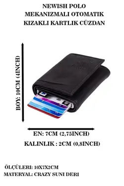 کیف پول جا کارتی cm) مردانه چرم مصنوعی مشکی برند Newish کد 1647559267