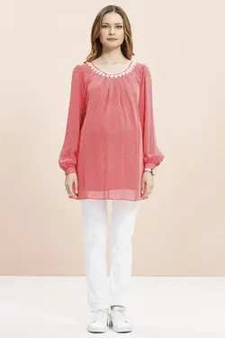 بلوز یقه آستین بلند مروارید دوزی شده برند Even Fashion Hamile Giyim کد 1647717142