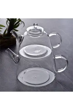 ست قوری چای کتری ساده شیشه ای مدل مقاوم آتش برند morponi کد 1647710112