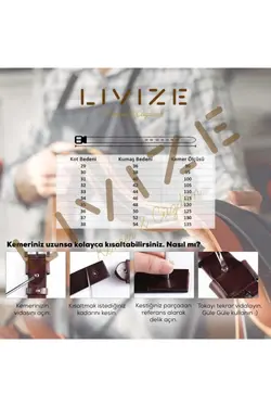کمربند جین مردانه پوست قهوه‎ای مشکی سانتی متر برند Livize کد 1647704540