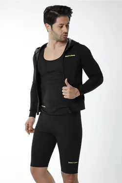 شلوارک بالا جیب دار جدید حرارتی کلاهدار مشکی آستین بلند برند Sweet Sauna کد 1647693667
