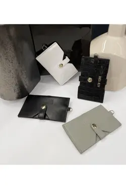 جا کارتی چرم دو طرفه سبز پسته ای برند EdaBaysak کد 1647679268