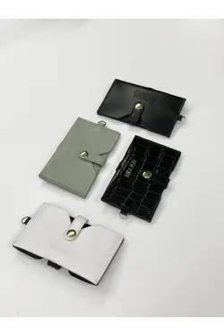 جا کارتی چرم دو طرفه سبز پسته ای برند EdaBaysak کد 1647679268