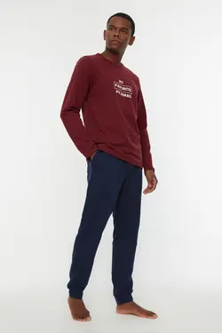 لباس راحتی متناسب مردانه چاپی زرشکی برند TRENDYOL MAN کد 1647669488