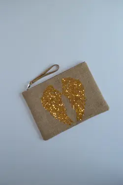 کیف پولک دوز طرح‎دار طلایی دورا برند Shop Jinji کد 1647663433