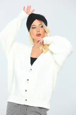 بافتنی کرم آستین دار بالنی زنانه برند Julude کد 1647654330